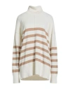 N.o.w. Andrea Rosati Cashmere N. O.w. Andrea Rosati Cashmere Woman Turtleneck Brown Size M Wool, Viscose, Cashmere, Nylon In White