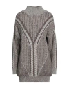 N.o.w. Andrea Rosati Cashmere N. O.w. Andrea Rosati Cashmere Woman Turtleneck Brown Size S Wool, Viscose, Cashmere, Nylon In Brown