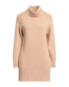 N.o.w. Andrea Rosati Cashmere N. O.w. Andrea Rosati Cashmere Woman Turtleneck Camel Size M Cashmere, Viscose, Wool, Polyamide In Beige