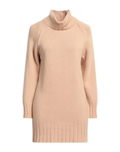 N.o.w. Andrea Rosati Cashmere N. O.w. Andrea Rosati Cashmere Woman Turtleneck Camel Size M Cashmere, Viscose, Wool, Polyamide In Beige