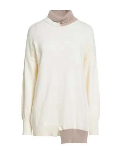 N.o.w. Andrea Rosati Cashmere N. O.w. Andrea Rosati Cashmere Woman Turtleneck Cream Size M Wool, Viscose, Cashmere, Nylon In White