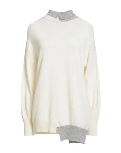 N.o.w. Andrea Rosati Cashmere N. O.w. Andrea Rosati Cashmere Woman Turtleneck Cream Size Xl Wool, Viscose, Cashmere, Nylon In White