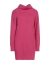 N.o.w. Andrea Rosati Cashmere N. O.w. Andrea Rosati Cashmere Woman Turtleneck Fuchsia Size M Cashmere, Viscose, Wool, Polyamide In Pink