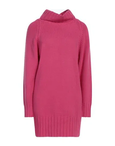 N.o.w. Andrea Rosati Cashmere N. O.w. Andrea Rosati Cashmere Woman Turtleneck Fuchsia Size M Cashmere, Viscose, Wool, Polyamide In Pink