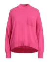 N.o.w. Andrea Rosati Cashmere N. O.w. Andrea Rosati Cashmere Woman Turtleneck Fuchsia Size S Wool, Viscose, Cashmere, Nylon In Pink