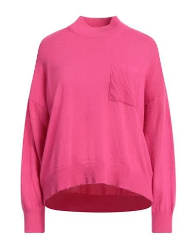 N.o.w. Andrea Rosati Cashmere N. O.w. Andrea Rosati Cashmere Woman Turtleneck Fuchsia Size S Wool, Viscose, Cashmere, Nylon In Pink