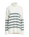 N.o.w. Andrea Rosati Cashmere N. O.w. Andrea Rosati Cashmere Woman Turtleneck Green Size M Wool, Viscose, Cashmere, Nylon In White