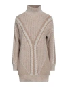 N.o.w. Andrea Rosati Cashmere N. O.w. Andrea Rosati Cashmere Woman Turtleneck Light Brown Size M Cashmere, Viscose, Wool, Polyamid In Beige