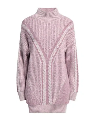 N.o.w. Andrea Rosati Cashmere N. O.w. Andrea Rosati Cashmere Woman Turtleneck Mauve Size L Cashmere, Viscose, Wool, Polyamide In Purple