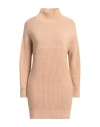 N.o.w. Andrea Rosati Cashmere N. O.w. Andrea Rosati Cashmere Woman Turtleneck Sand Size L Cashmere, Viscose, Wool, Polyamide In Beige