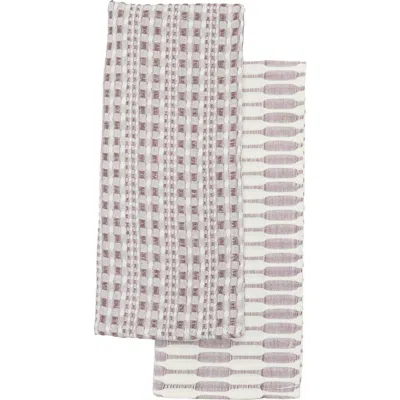 Now Designs Abode Set Of 2 Cotton Kitchen Towels In Ash Plum