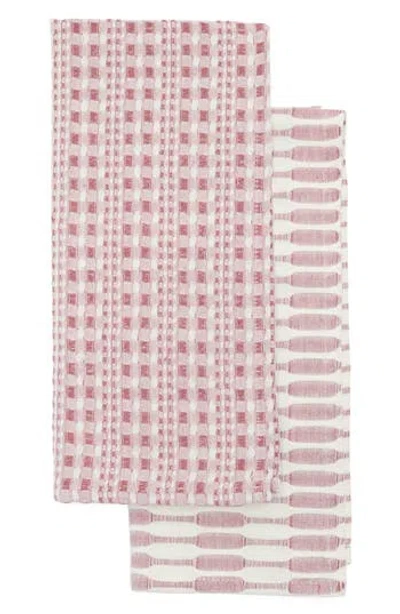 Now Designs Abode Set Of 2 Cotton Kitchen Towels In Canyon Rose