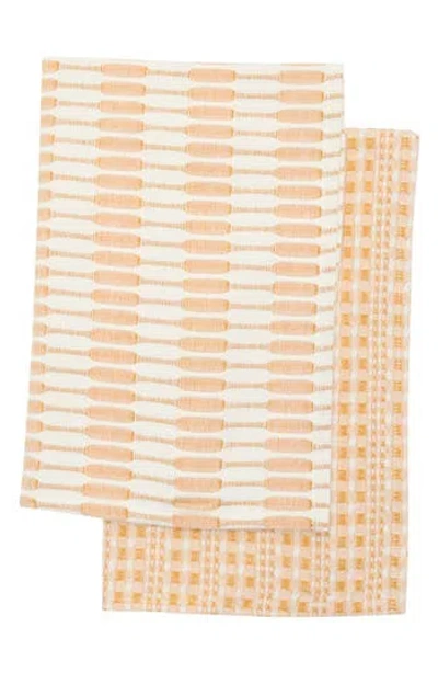 Now Designs Abode Set Of 2 Cotton Tea Towels In Pink