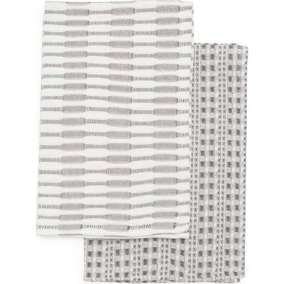 Now Designs Abode Shadow Set Of 2 Cotton Dish Towels In Brown