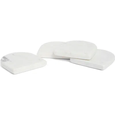 Now Designs Arched Marble Coasters In White Multi