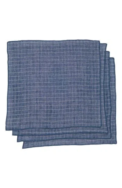 Now Designs Double Weave Set Of 4 Napkins In Blue