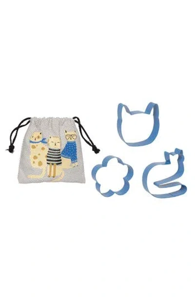 Now Designs Feline Fine 3-piece Cookie Cutter Set In Blue
