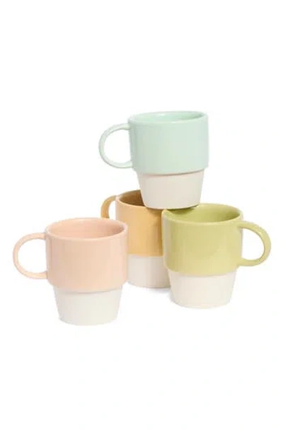 Now Designs Flora Set Of 4 Nesting Mugs In Multi