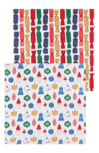 Now Designs Floursack Organic Cotton Tea Towels In Christmas Charms