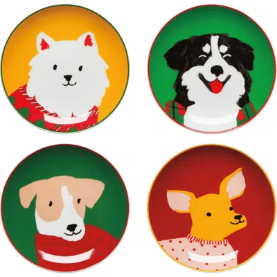Now Designs Holiday Hounds Appetizer Plates In Multi