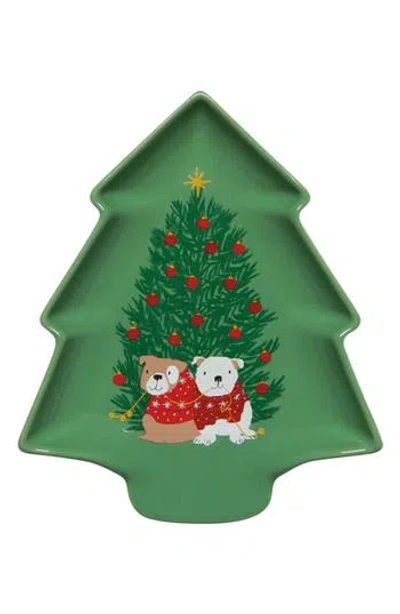 Now Designs Holiday Hounds Christmas Tree Spoon Rest In Green