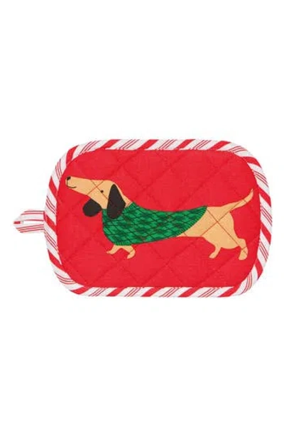 Now Designs Holiday Hounds Potholder In Red