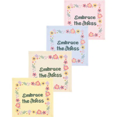Now Designs Kitsch Stitch Set Of 4 Cocktail Napkins In Multi