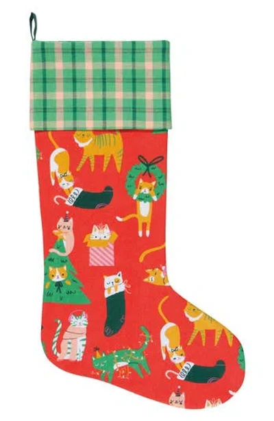Now Designs Let It Meow Christmas Stocking In Red