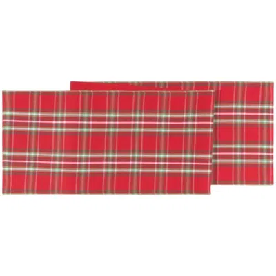Now Designs Noel Plaid Table Runner - 72" In Red