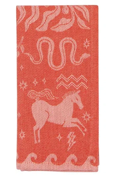 Now Designs Olympus Set Of 4 Jacquard Napkins In Red