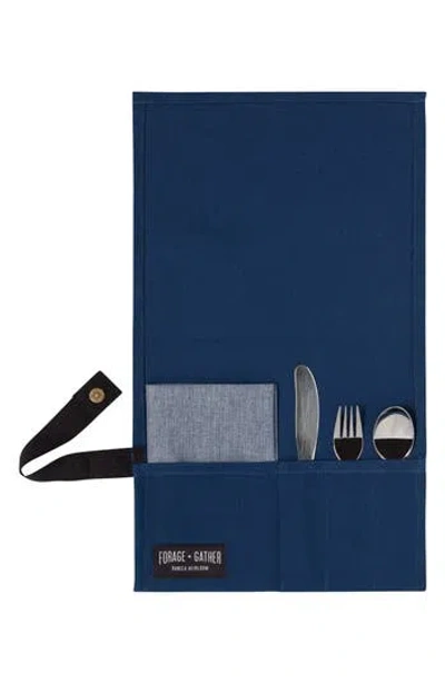 Now Designs On-the-go Roll-up Cutlery Set In Blue