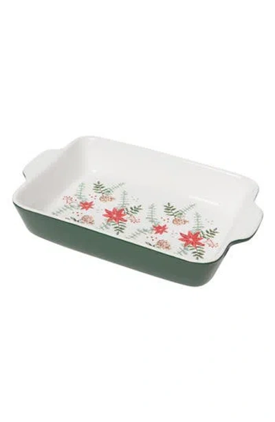 Now Designs Poinsettia Baking Dish In Green