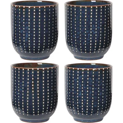 Now Designs Pulse Set Of 4 Porcelain Cups In Blue
