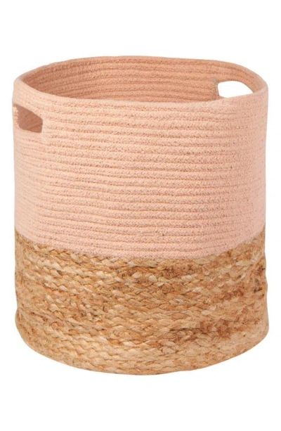 Now Designs Round Nectar Jute Basket In Pink
