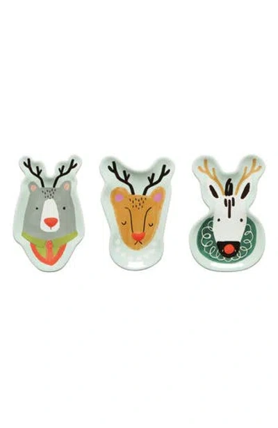 Now Designs Rudolph Imposter Set Of 3 Dishes In Multi