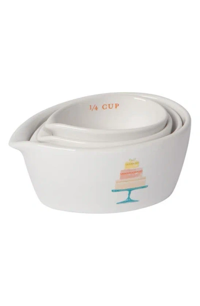 Now Designs Set Of 4 Cake Walk Baking Measuring Cups In White