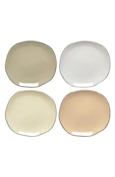 Now Designs Set Of 4 Pebble Dinnerware Plates In Multi
