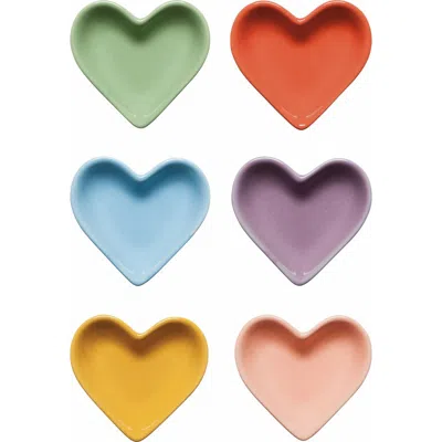 Now Designs Set Of 6 Assorted Heart Pinch Bowls In Multi