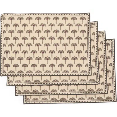 Now Designs Torres Set Of 4 Cotton Placemats In Brown