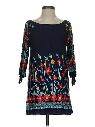 Pre-owned Now N Forever 3/4 Sleeve Blouse In Blue