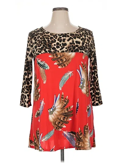 Pre-owned Now N Forever 3/4 Sleeve Blouse In Red