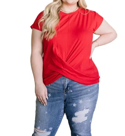 Now N Forever For The Love Twist Front Top In Red