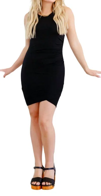 Now N Forever Fully Justified Ruched Wrap Dress In Black