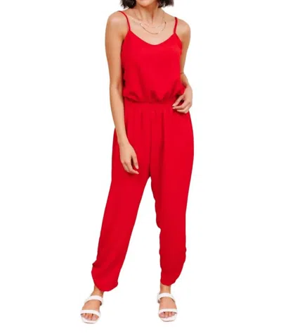 Now N Forever Livin' The Dream Jumpsuit In Red