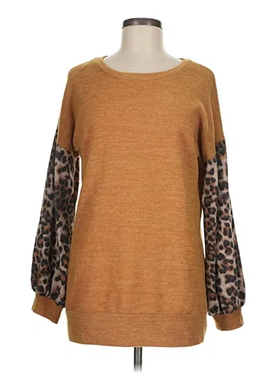 Pre-owned Now N Forever Long Sleeve T-shirt In Brown