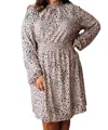 Now N Forever Ophelia Shirred Waist Dress In Animal Print In Multi