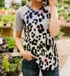 Now N Forever Pastel Spots & Stripes Top In Multi In White