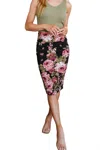 Now N Forever Perfectly Pristine Floral Pencil Skirt In Black In Black