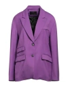 No.w No. W Woman Blazer Purple Size L Polyester, Viscose, Elastane