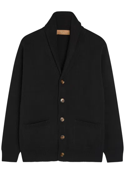 Now You Live Carlton Cotton Cardigan In Black